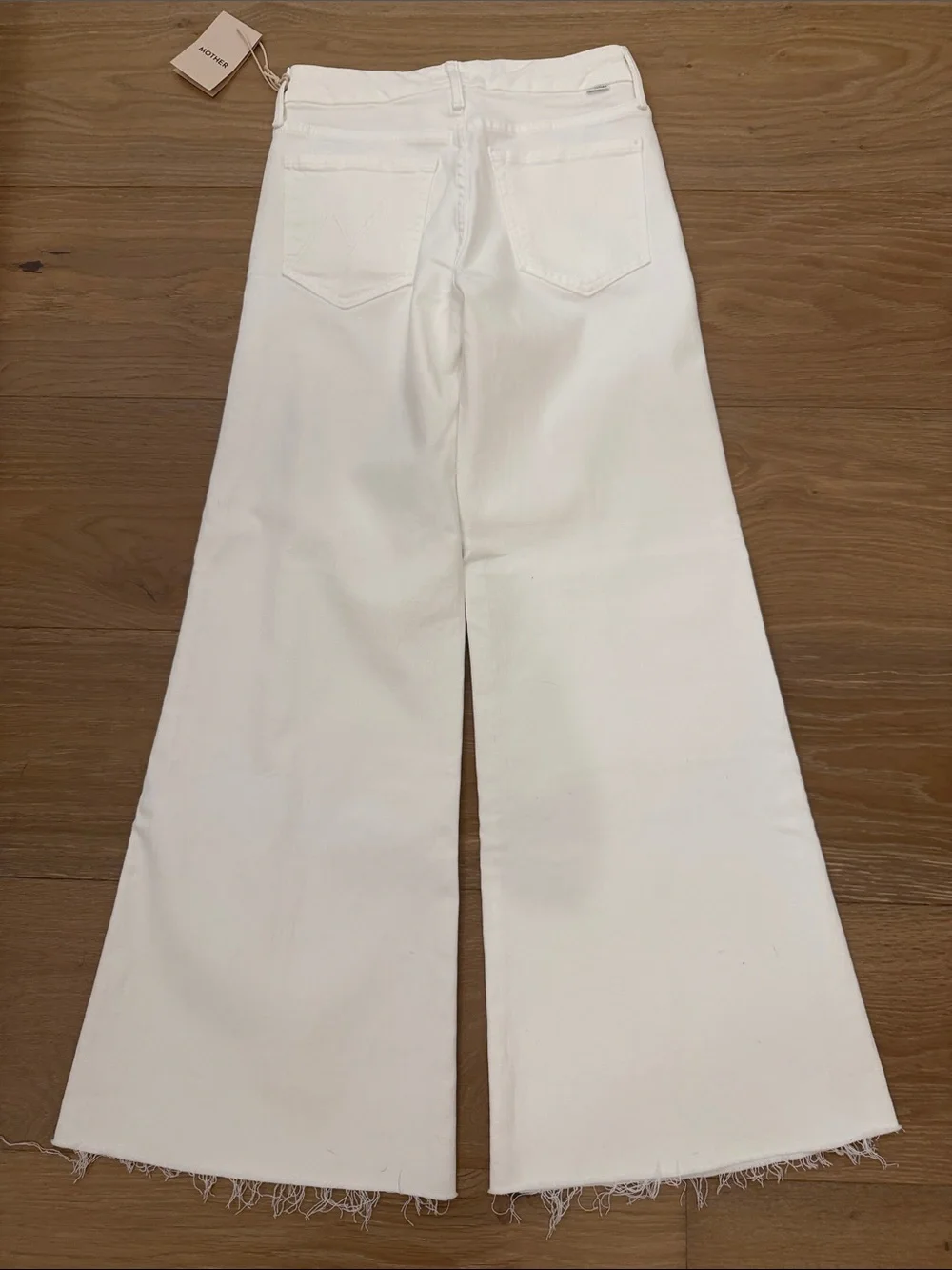 MOTHER The Roller Fray Wide-Leg Jeans in Fairest of them all wash